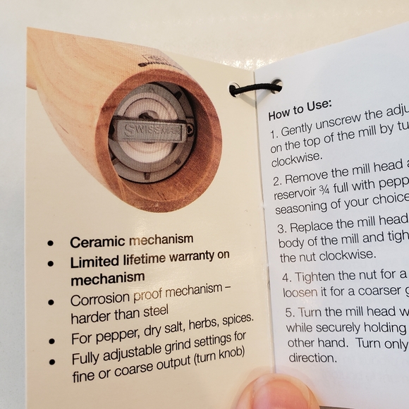 Brand new Swissmar Twist Beech Wood Pepper Mill Grinder - Picture 7 of 8